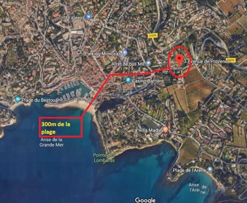 Au Calme, 200m Du Centre T2 Avec Balcon Et Parking Cassis